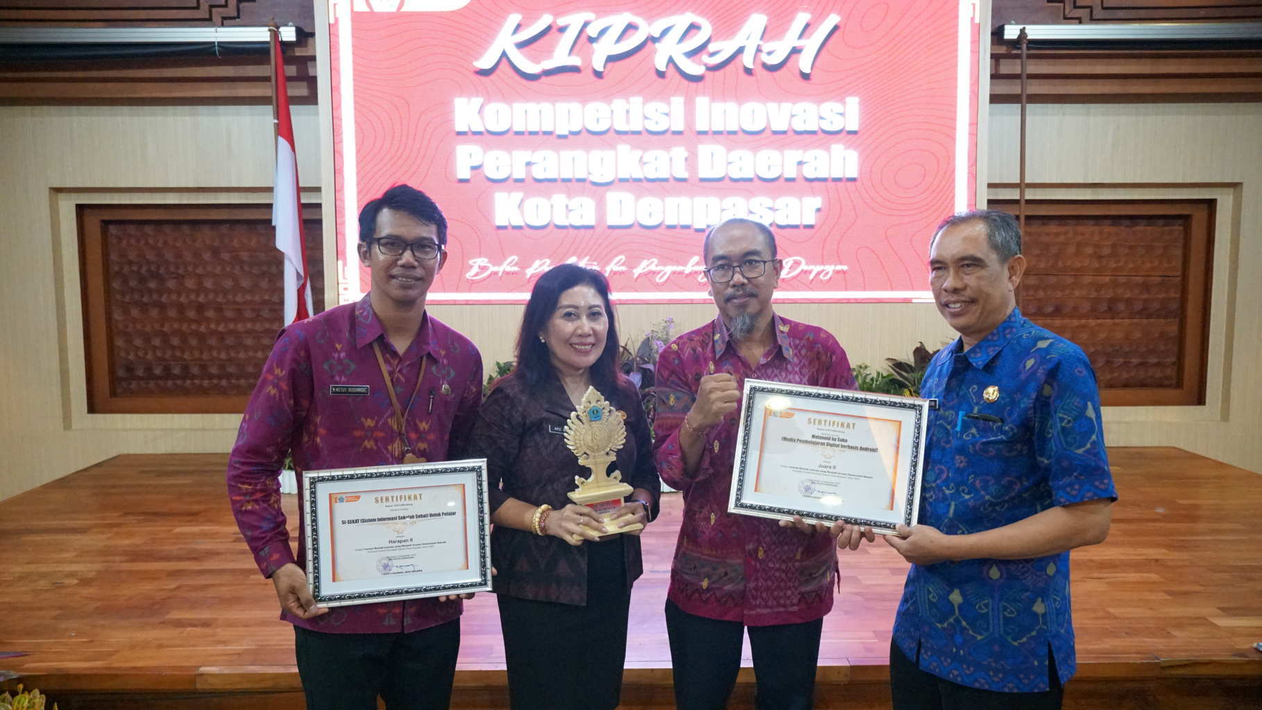 Dua Inovasi Disdikpora Kota Denpasar Raih Penghargaan di Kompetisi Inovasi Perangkat Daerah