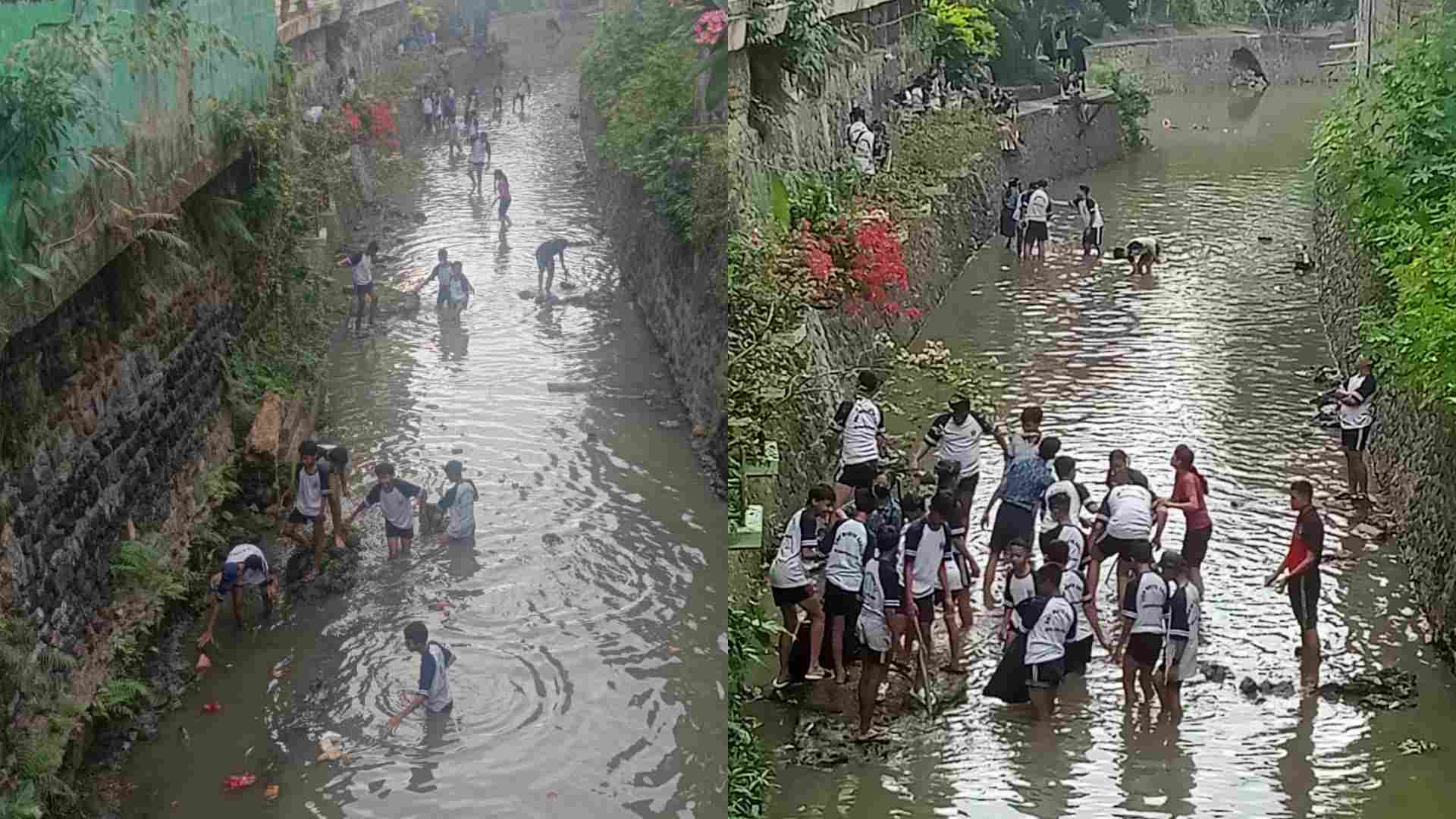 Siswa-siswi SMP Widya Sakti Denpasar Bersatu dalam Pembersihan Sungai